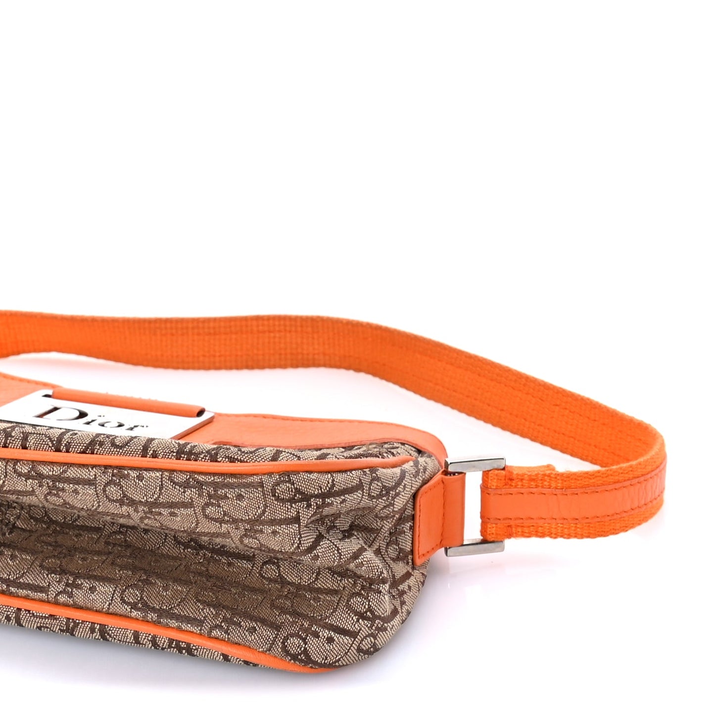 Christian Dior Monogram Shoulder Bag Orange Beige
