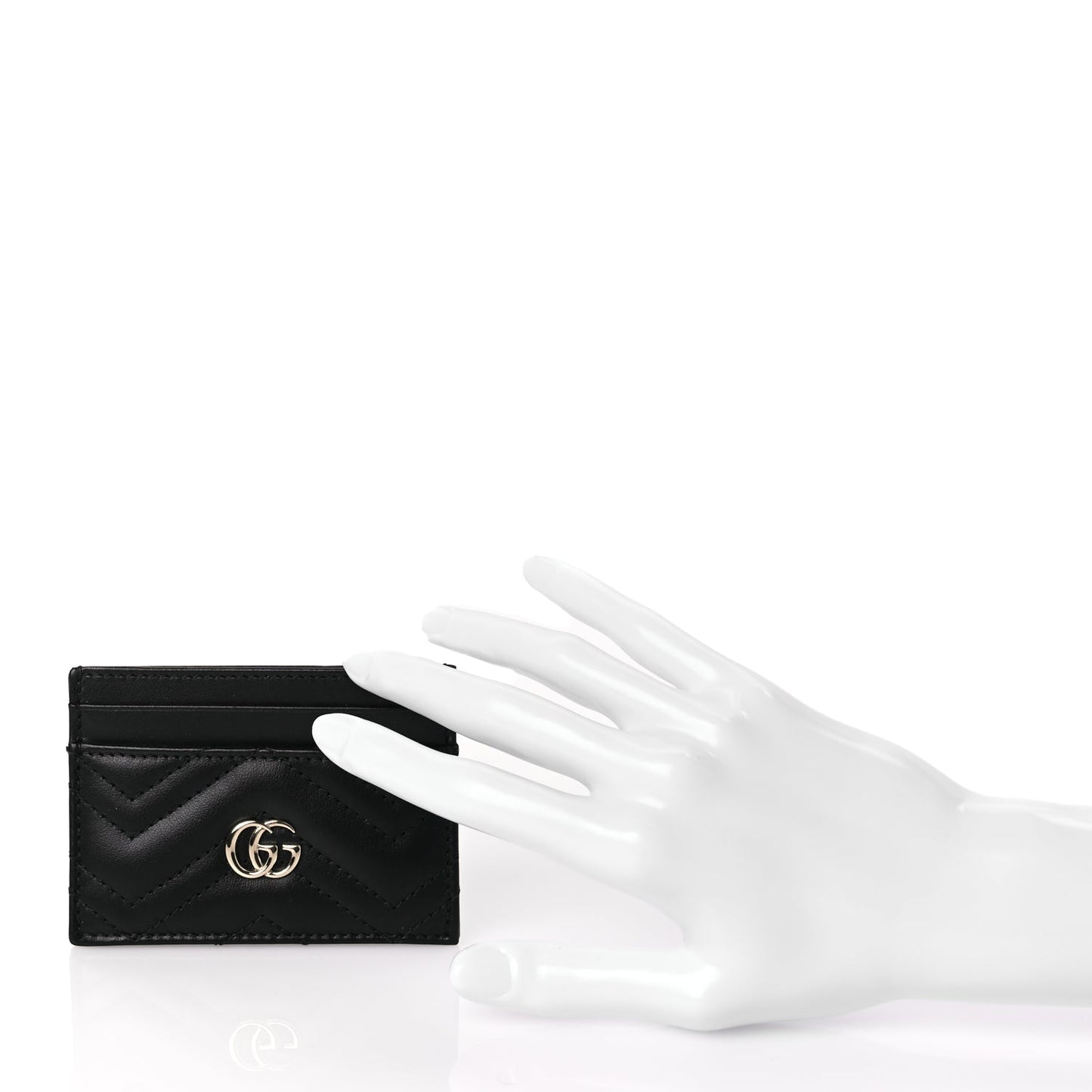 Gucci Calfskin Matelasse GG Marmont Card Holder Black