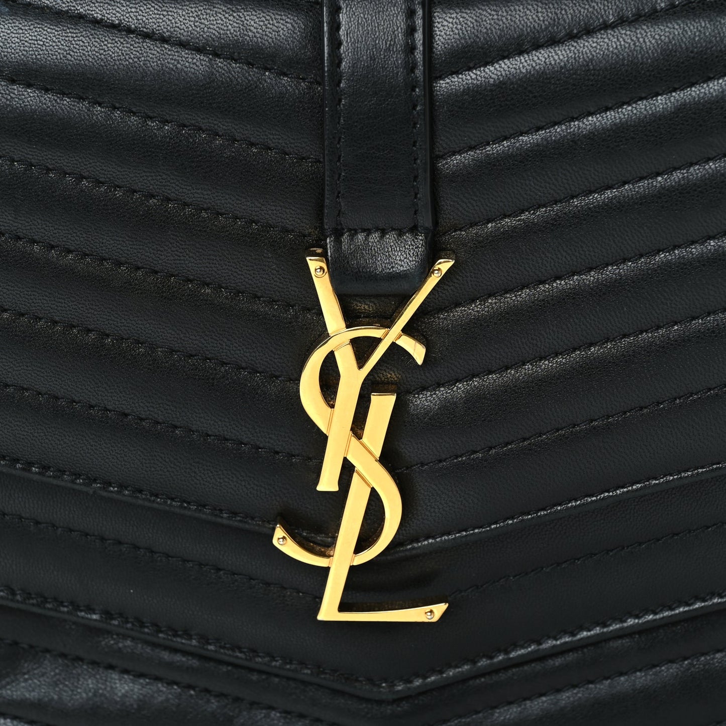 Saint Laurent Lambskin Matelasse Chevron Monogram Small Sulpice Bag Black