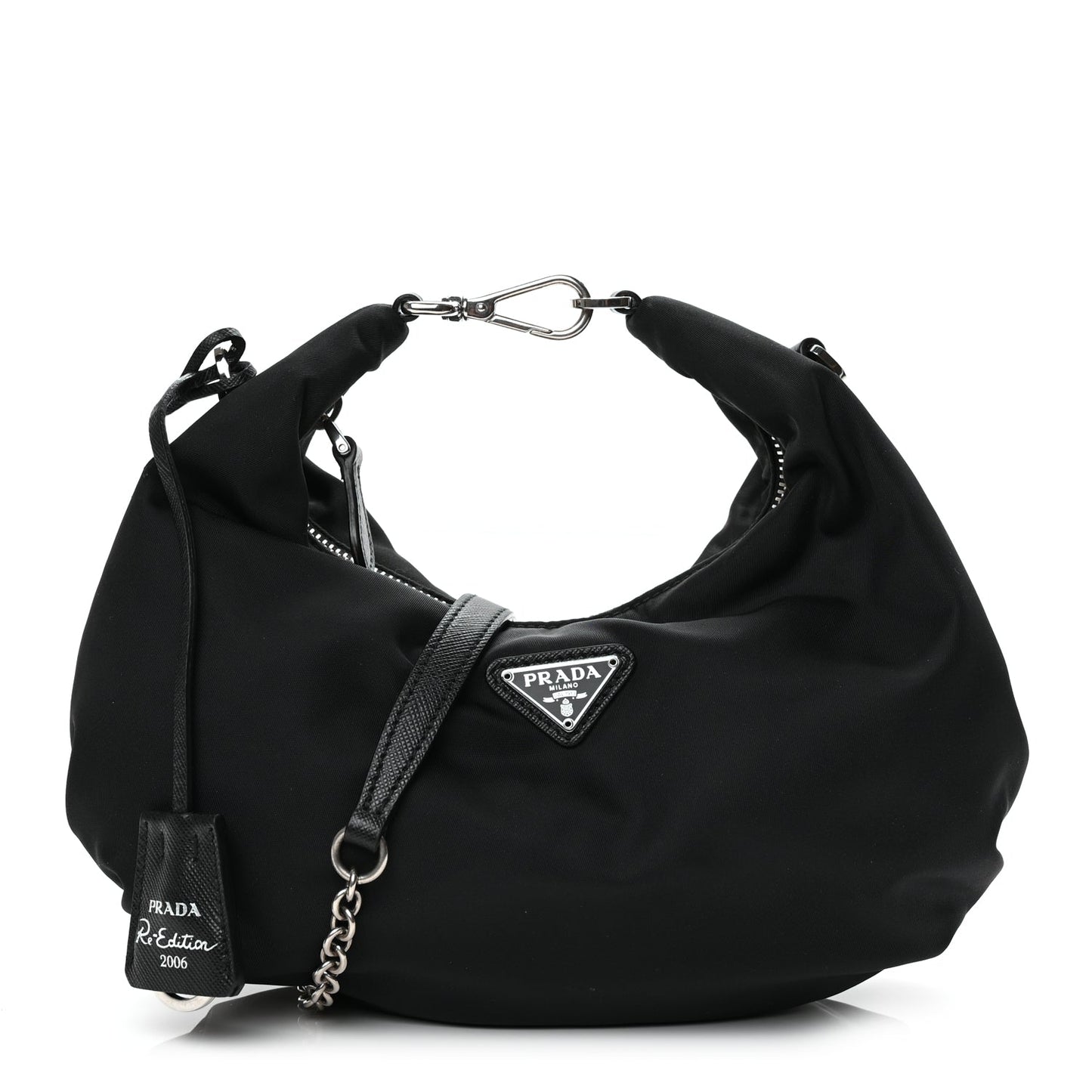 Prada Tessuto Nylon Saffiano Re-Edition 2006 Shoulder Bag Black