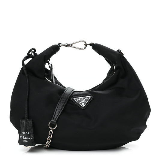 Prada Tessuto Nylon Saffiano Re-Edition 2006 Shoulder Bag Black