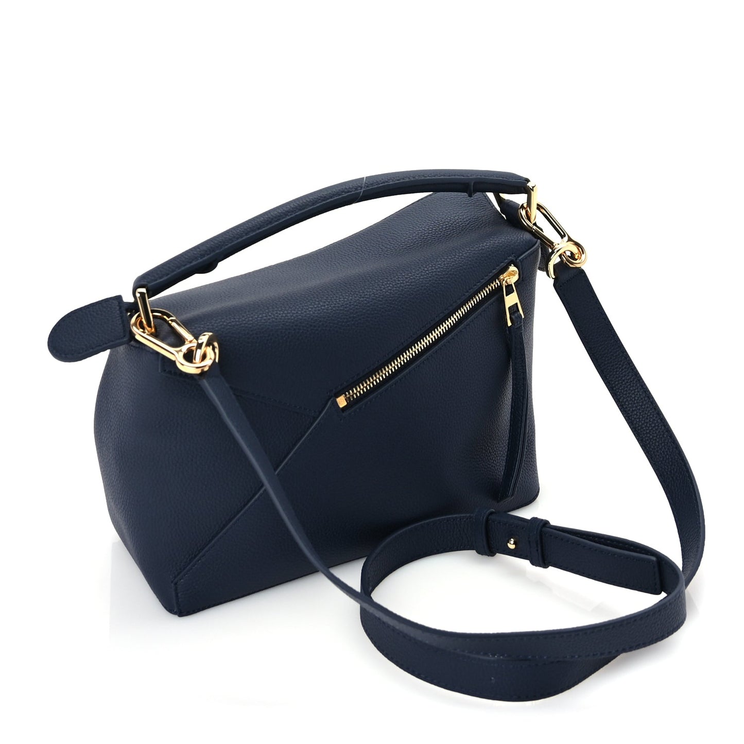 Loewe Soft Grained Calfskin Small Puzzle Edge Bag  Navy
