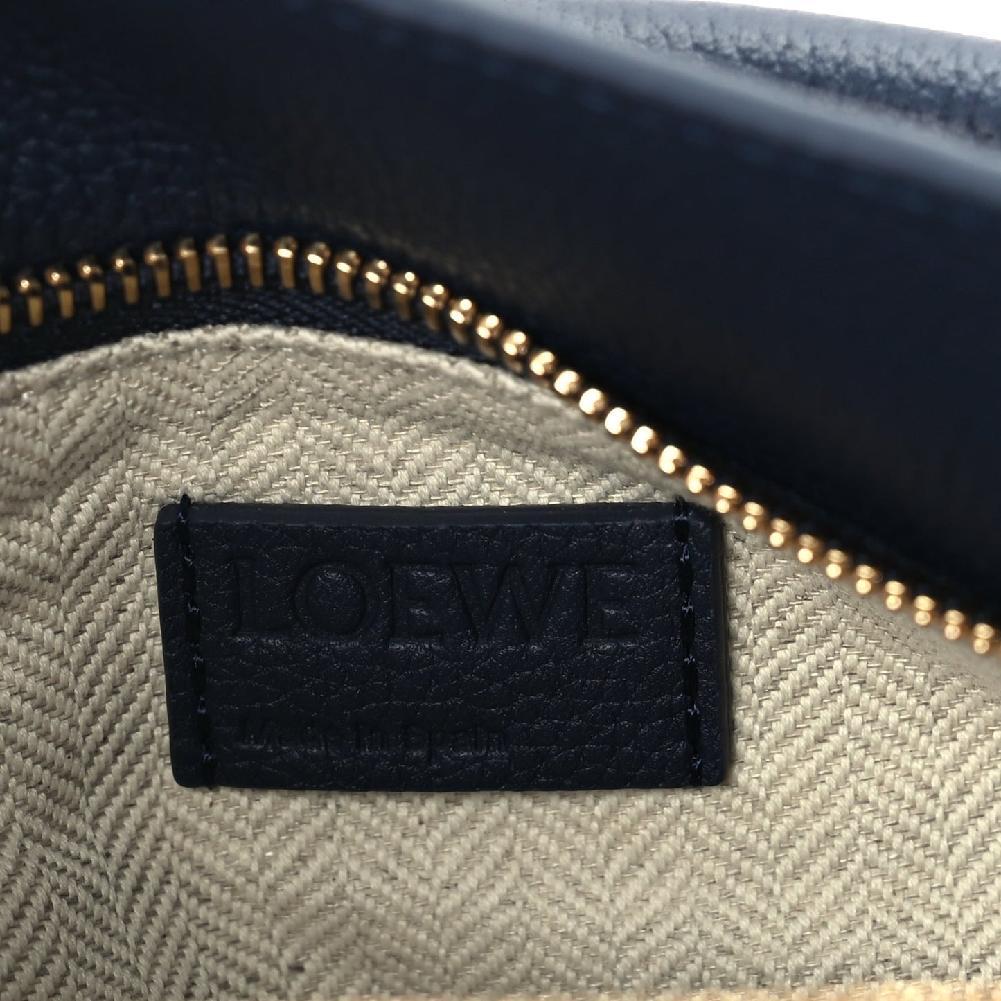 Loewe Soft Grained Calfskin Small Puzzle Edge Bag  Navy
