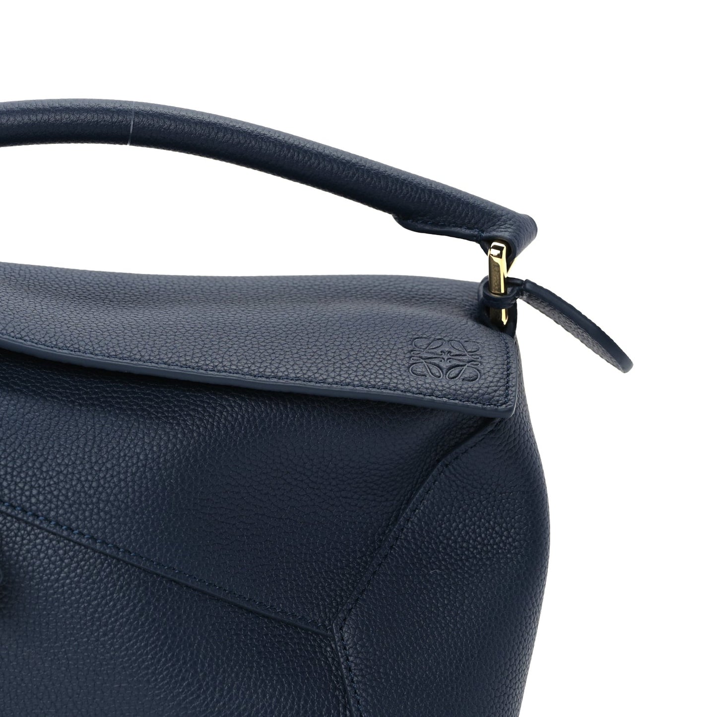 Loewe Soft Grained Calfskin Small Puzzle Edge Bag  Navy