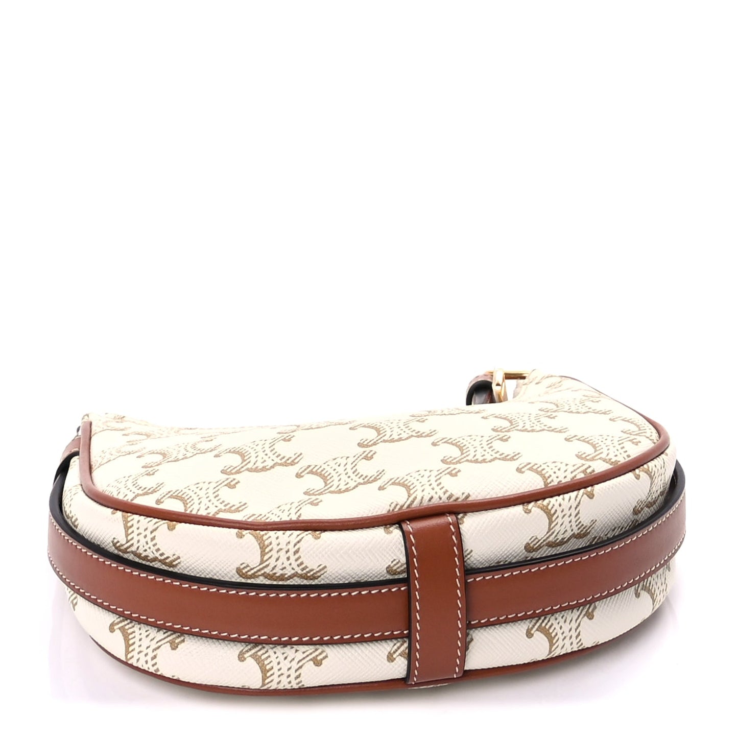 Celine Canvas Calfskin Mini Ava Triomphe Shoulder Bag White