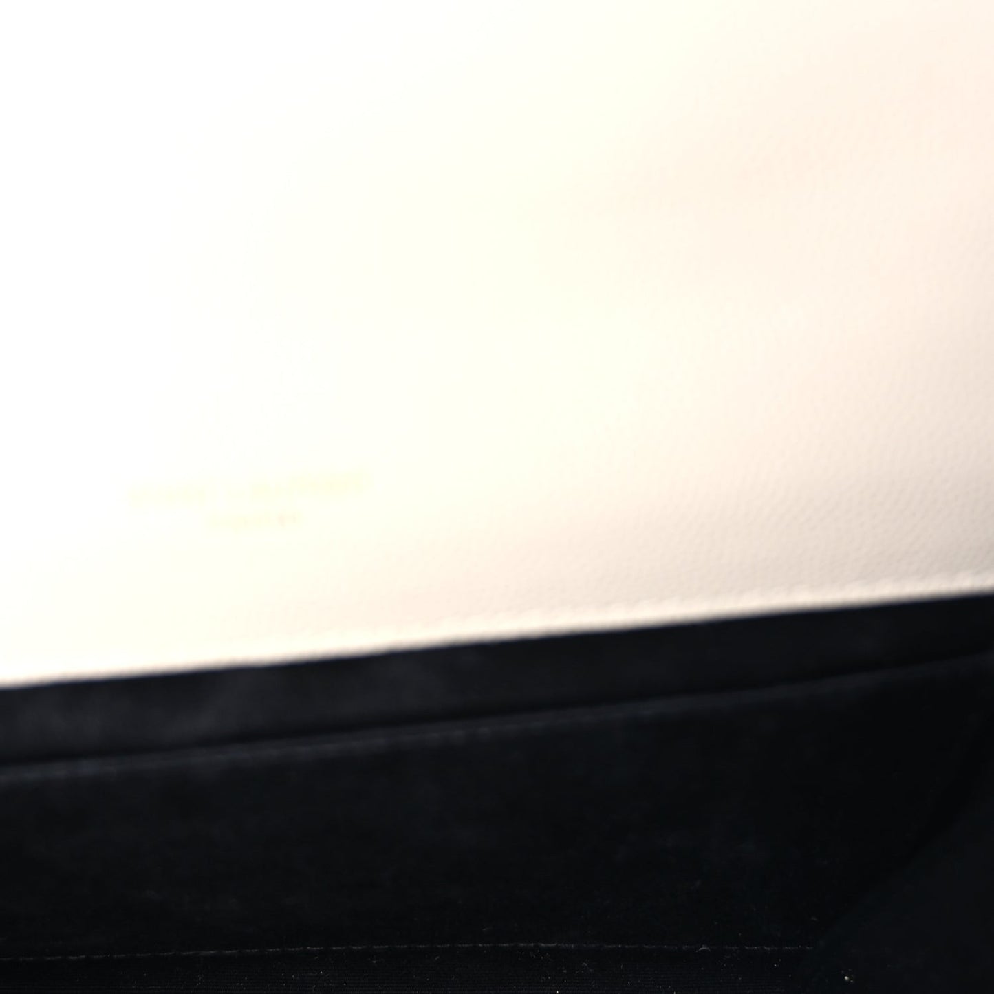 Saint Laurent Grain De Poudre Matelasse Chevron Monogram Envelope Clutch  Blanc Vintage