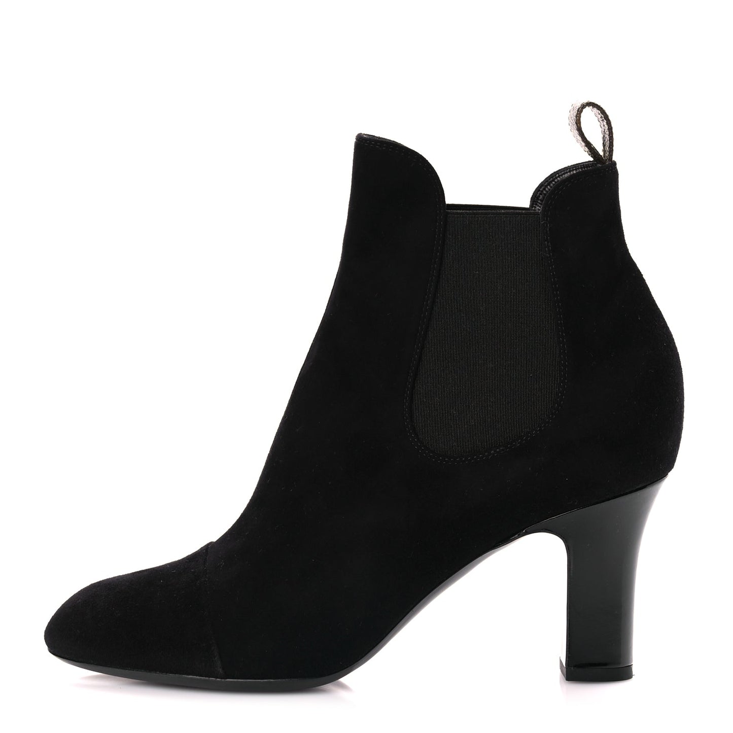 Louis Vuitton Suede Monogram Uniformes Cap Toe Chelsea 75mm Ankle Boots 38.5 Black