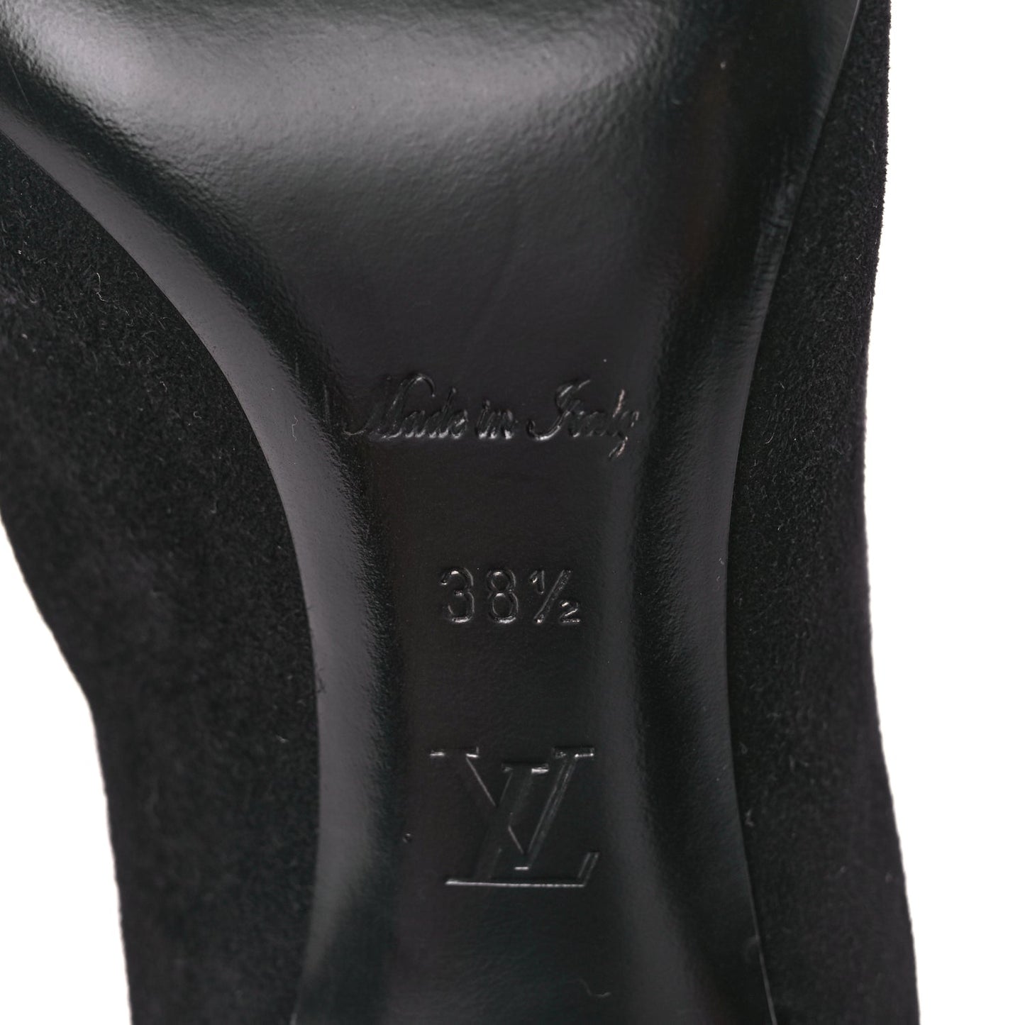 Louis Vuitton Suede Monogram Uniformes Cap Toe Chelsea 75mm Ankle Boots 38.5 Black