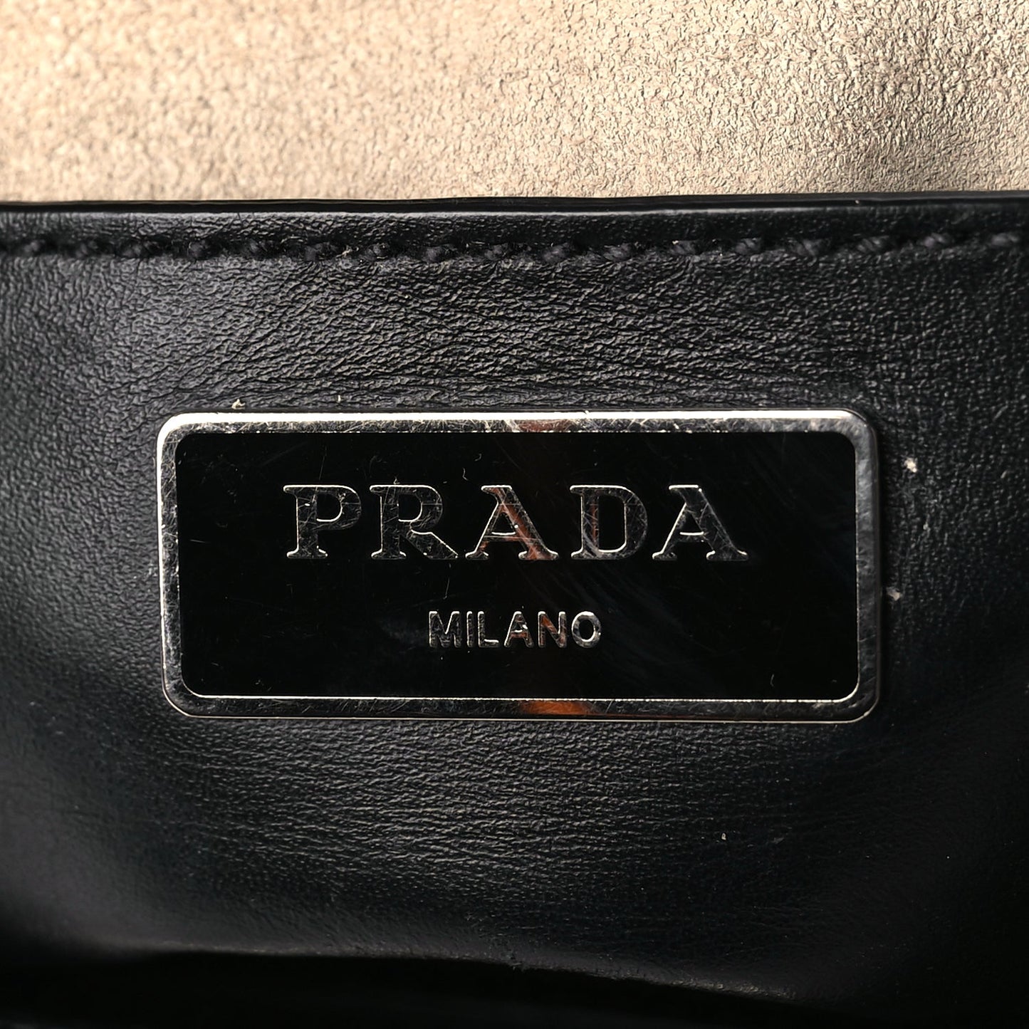 Prada  City Calf Small Hand Stitched Galleria Double Zip Tote Black White