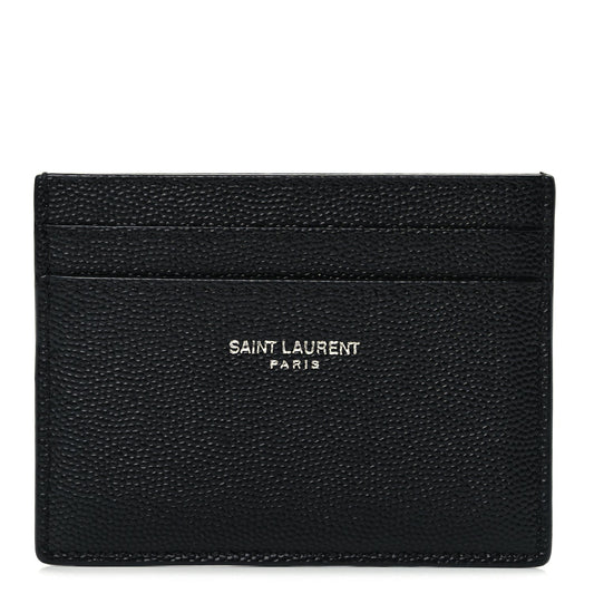 Saint Laurent Grain De Poudre Card Case Black