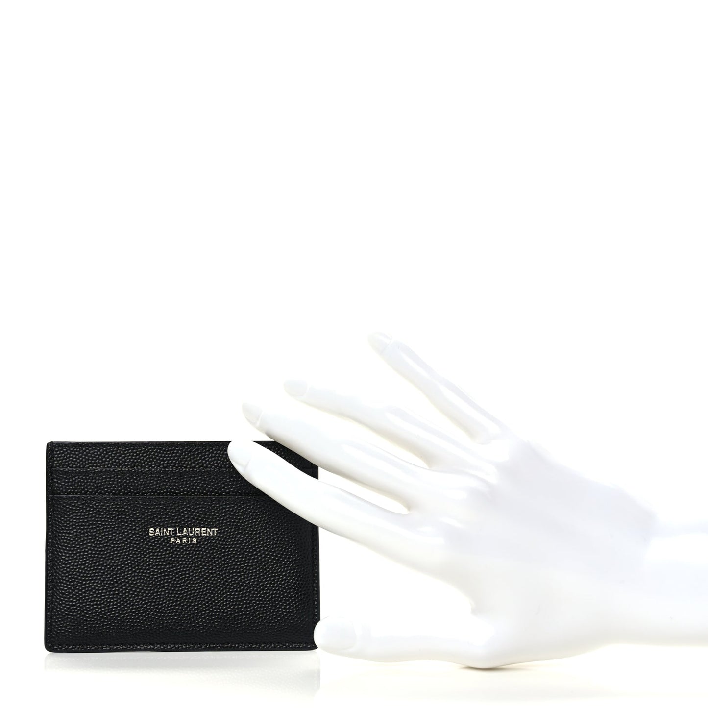 Saint Laurent Grain De Poudre Card Case Black