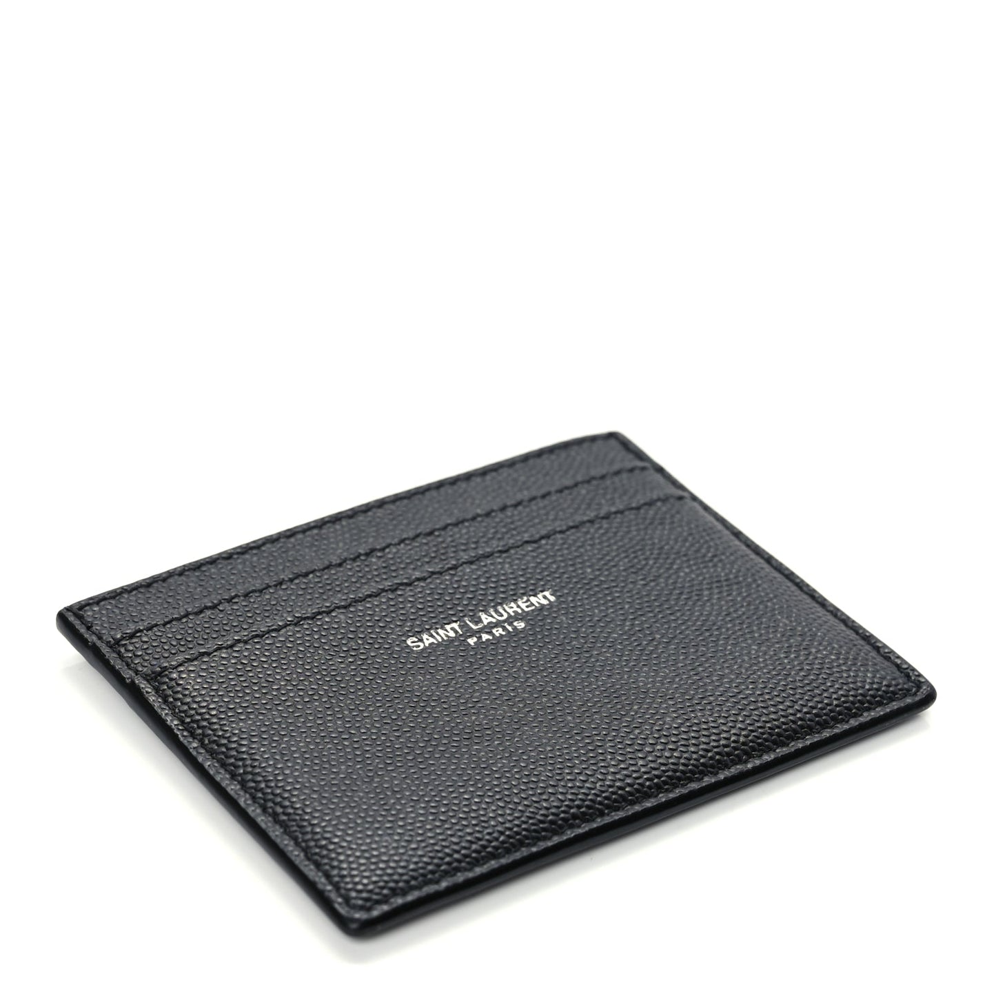 Saint Laurent Grain De Poudre Card Case Black