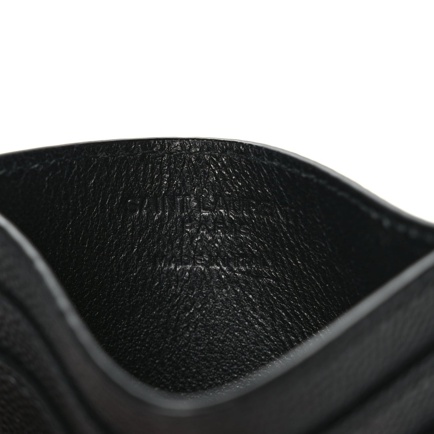 Saint Laurent Grain De Poudre Card Case Black