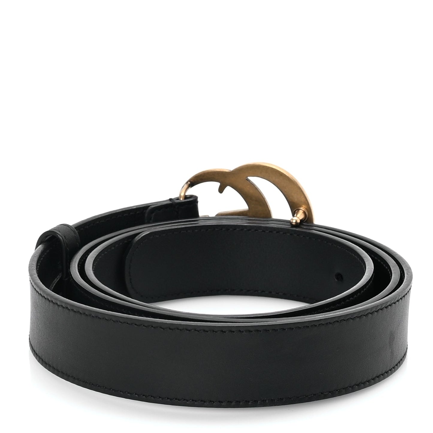 Gucci Calfskin Double G 30mm Belt 105 42 Black Black