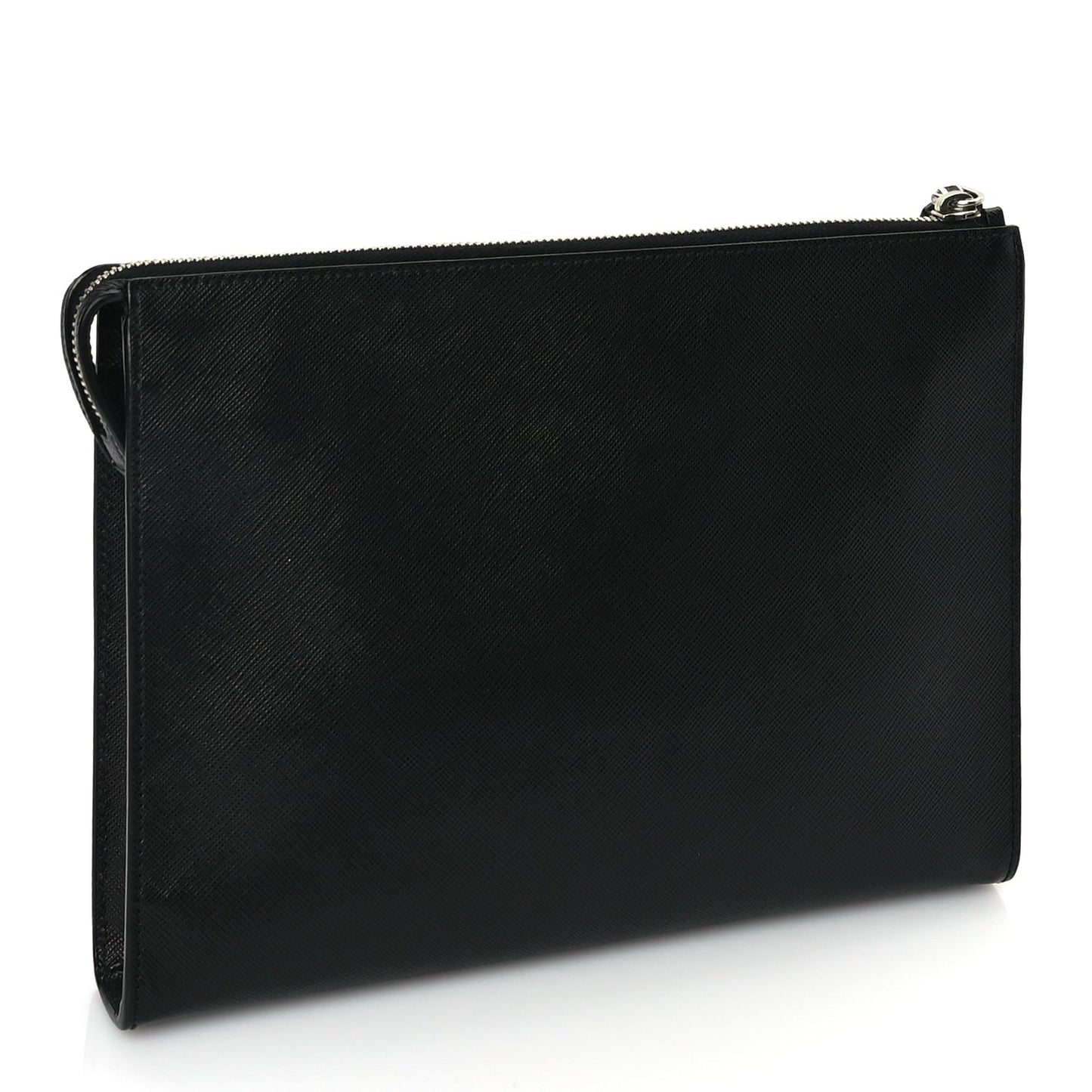 Prada Saffiano Pouch Wristlet Black