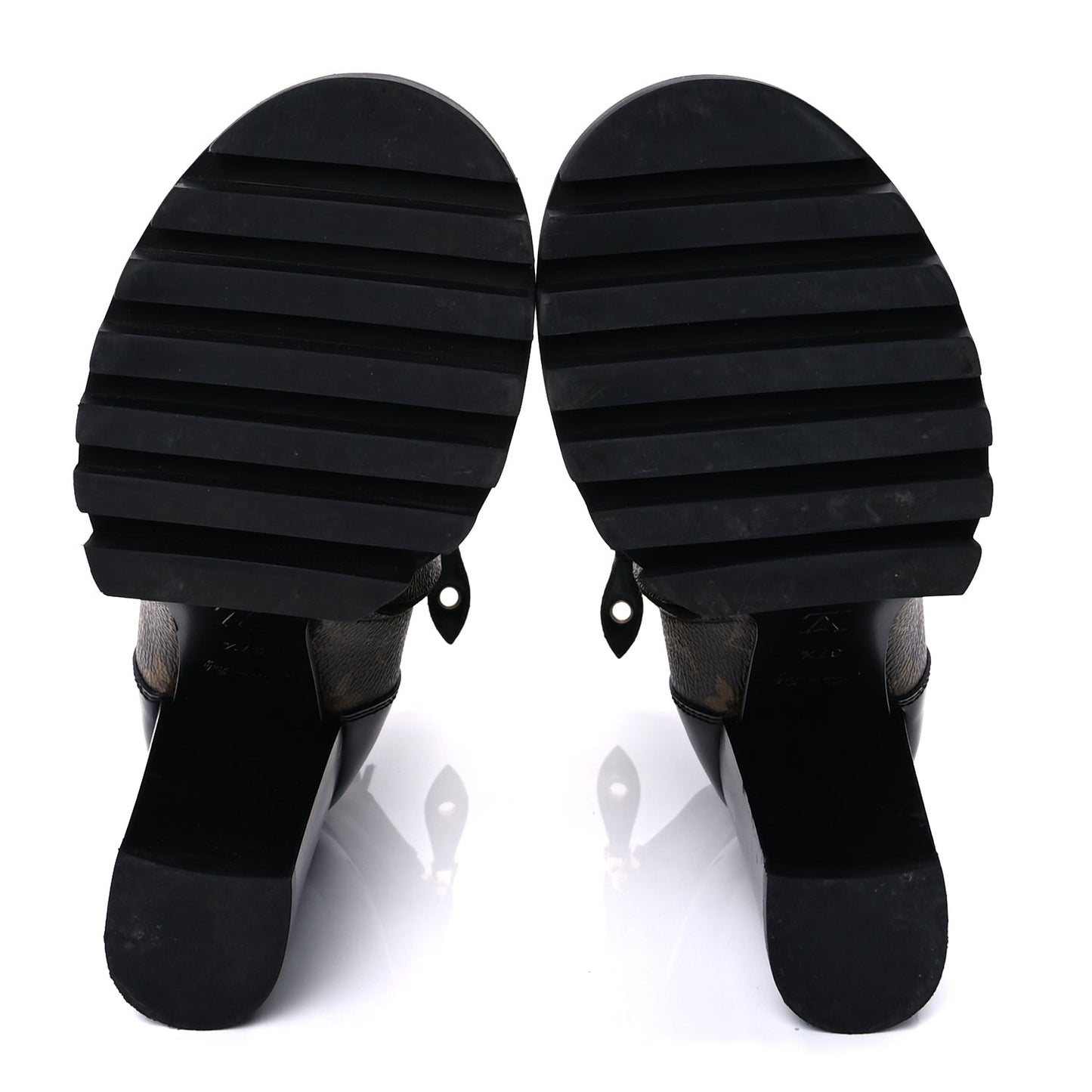 Louis Vuitton Patent Calfskin Monogram Star Trail Ankle Boots 37.5 Black