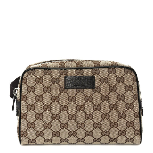 Gucci Monogram Dollar Calfskin Belt Bag Beige Ebony Testa di Moro Marrone Scuro