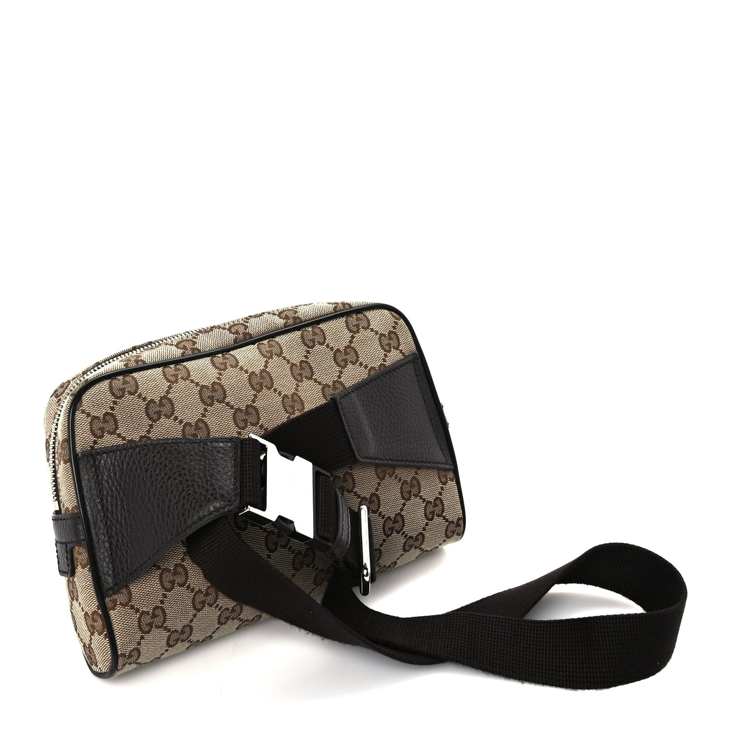 Gucci Monogram Dollar Calfskin Belt Bag Beige Ebony Testa di Moro Marrone Scuro