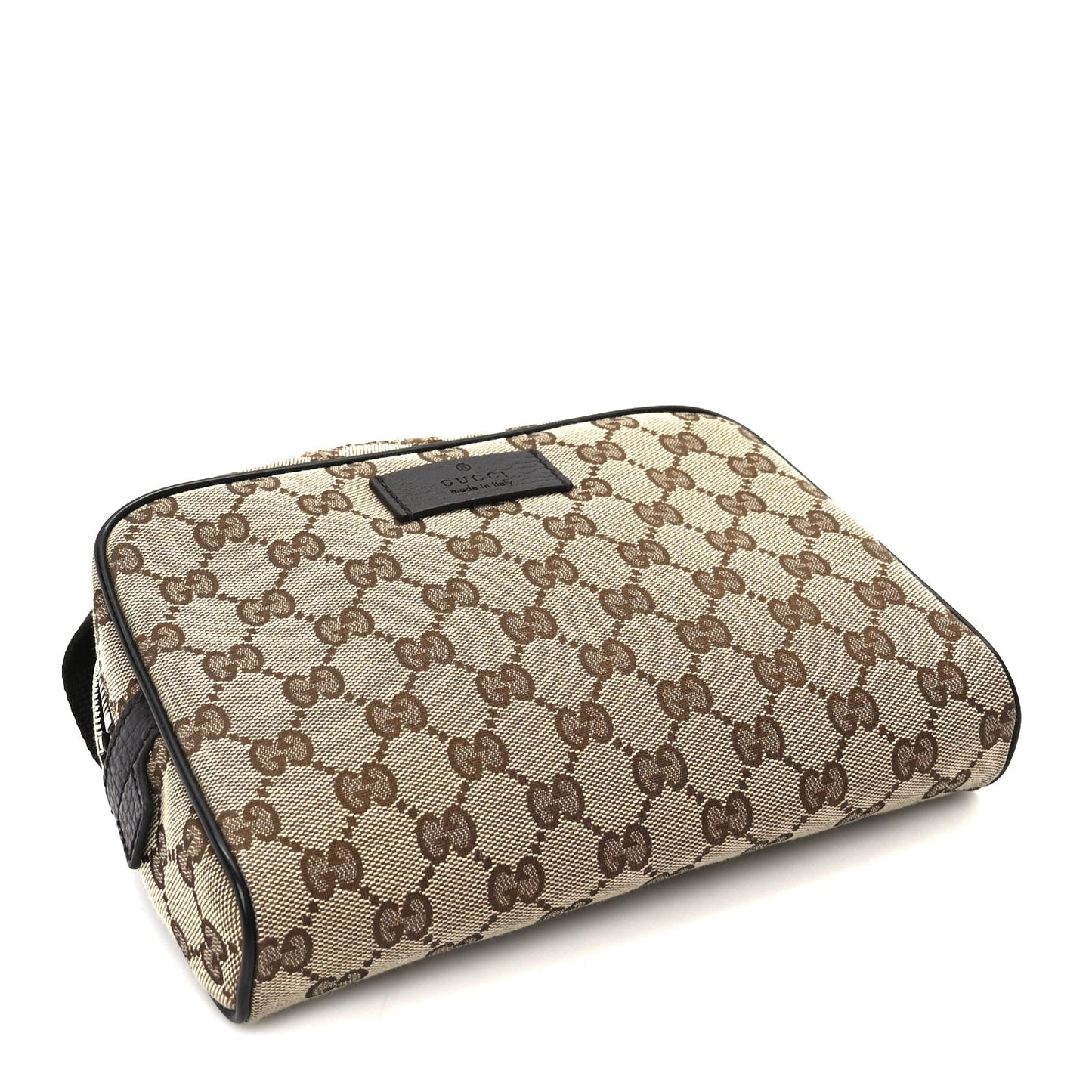 Gucci Monogram Dollar Calfskin Belt Bag Beige Ebony Testa di Moro Marrone Scuro