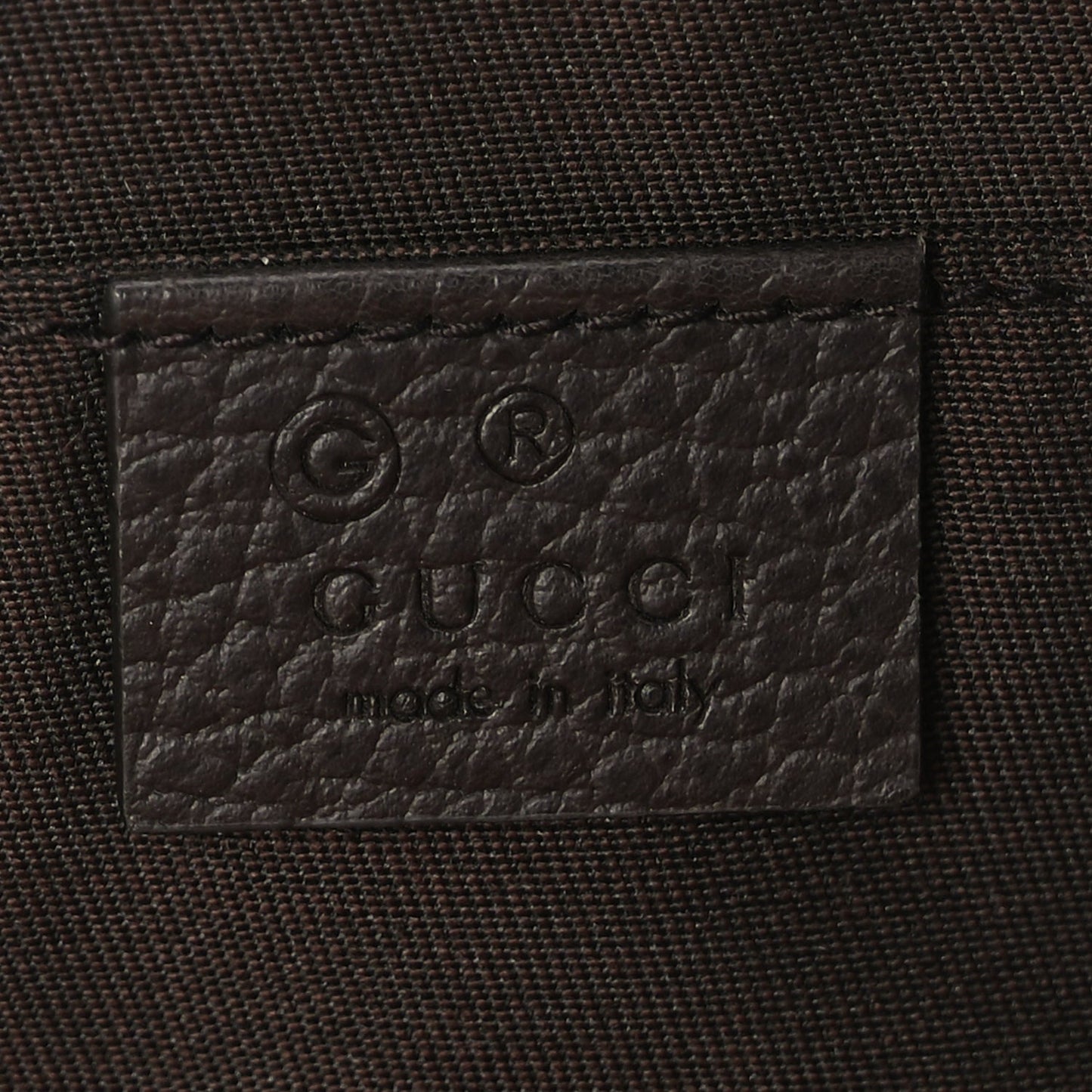 Gucci Monogram Dollar Calfskin Belt Bag Beige Ebony Testa di Moro Marrone Scuro
