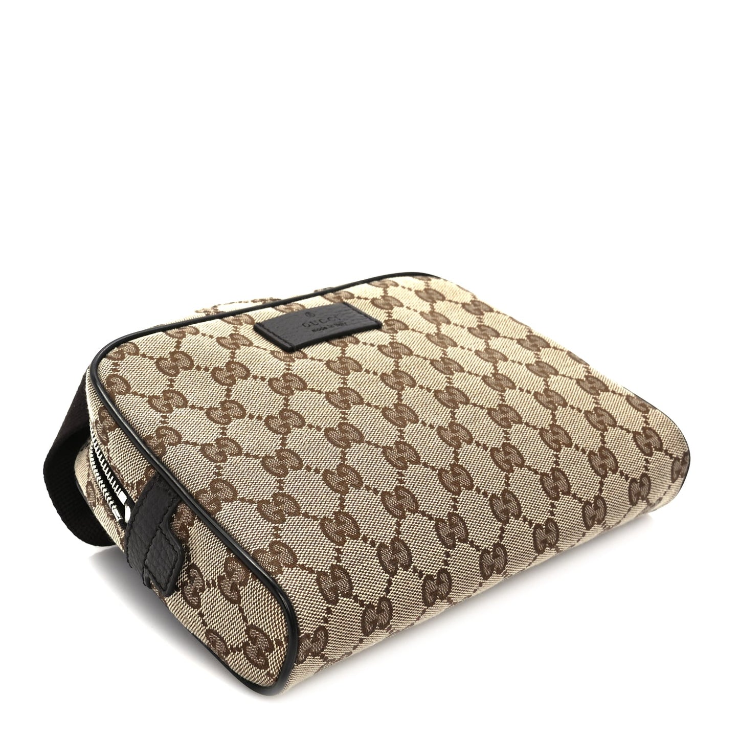 Gucci Monogram Dollar Calfskin Belt Bag Beige Ebony Testa di Moro Marrone Scuro