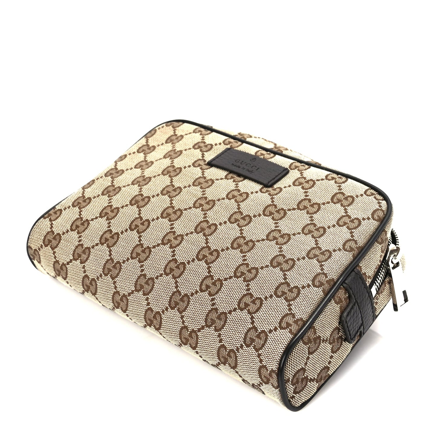 Gucci Monogram Dollar Calfskin Belt Bag Beige Ebony Testa di Moro Marrone Scuro