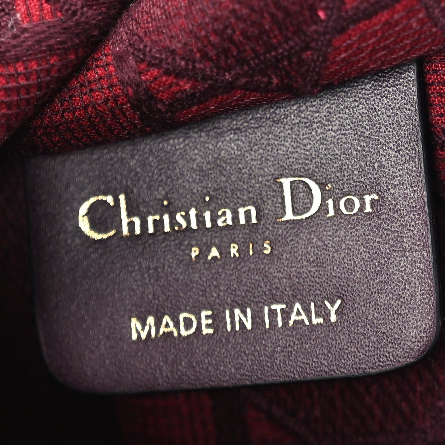 Christian Dior Velvet Cannage Embroidered Mini Book Tote  Burgundy