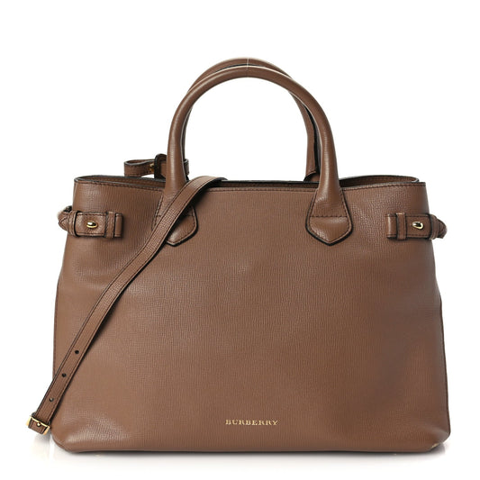 Burberry Grainy Calfskin House Check Medium Banner Tote