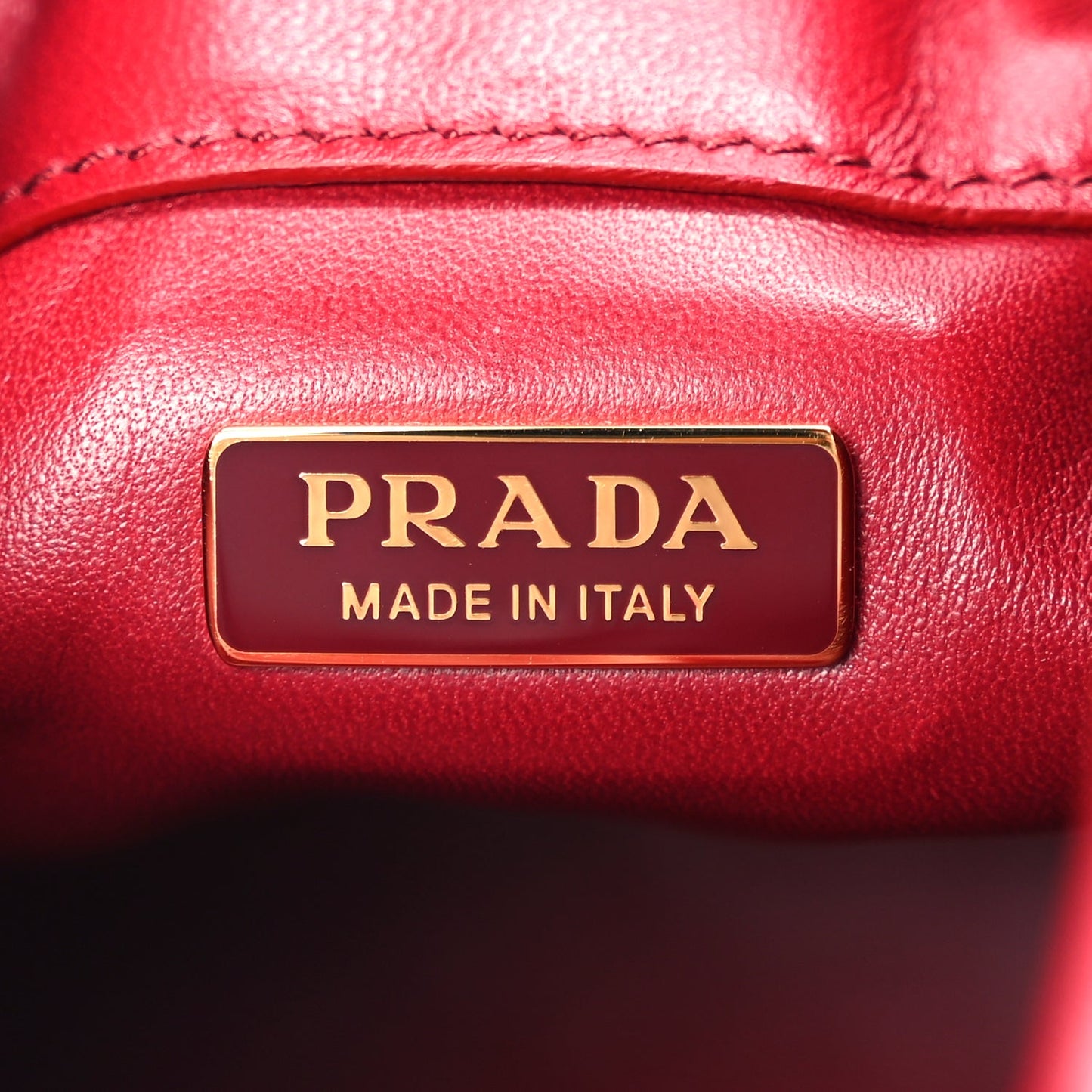 Prada Nappa Mini Petit Sac Noir Bucket Bag Ciliegia