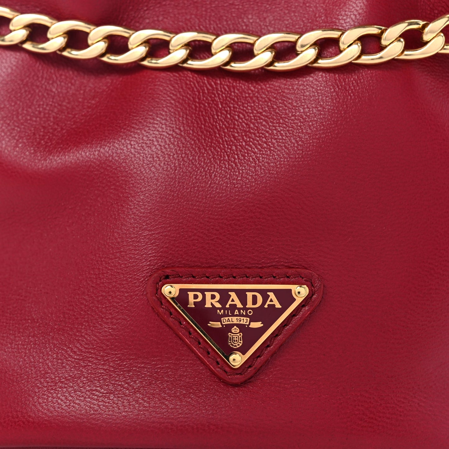Prada Nappa Mini Petit Sac Noir Bucket Bag Ciliegia