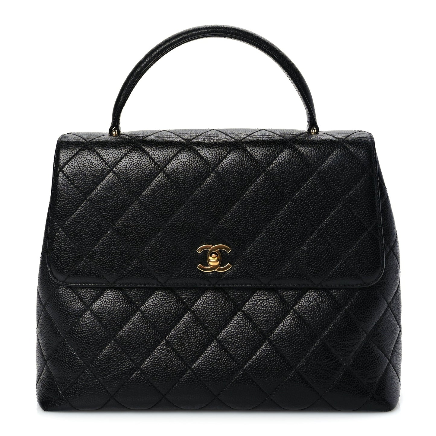 Chanel Caviar Quilted Jumbo Kelly Flap Black