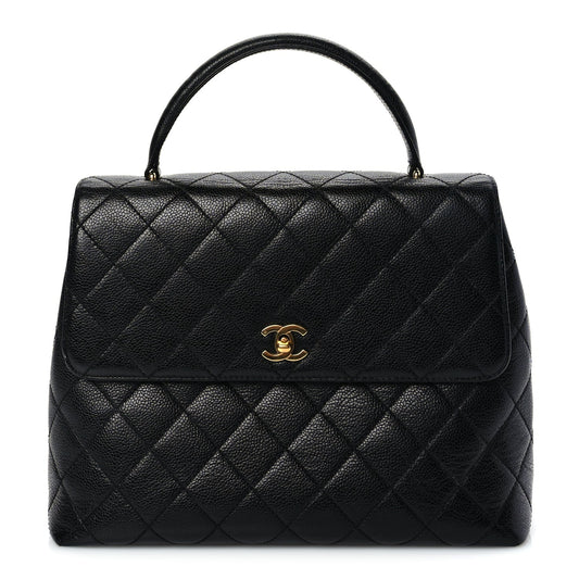 Chanel Caviar Quilted Jumbo Kelly Flap Black