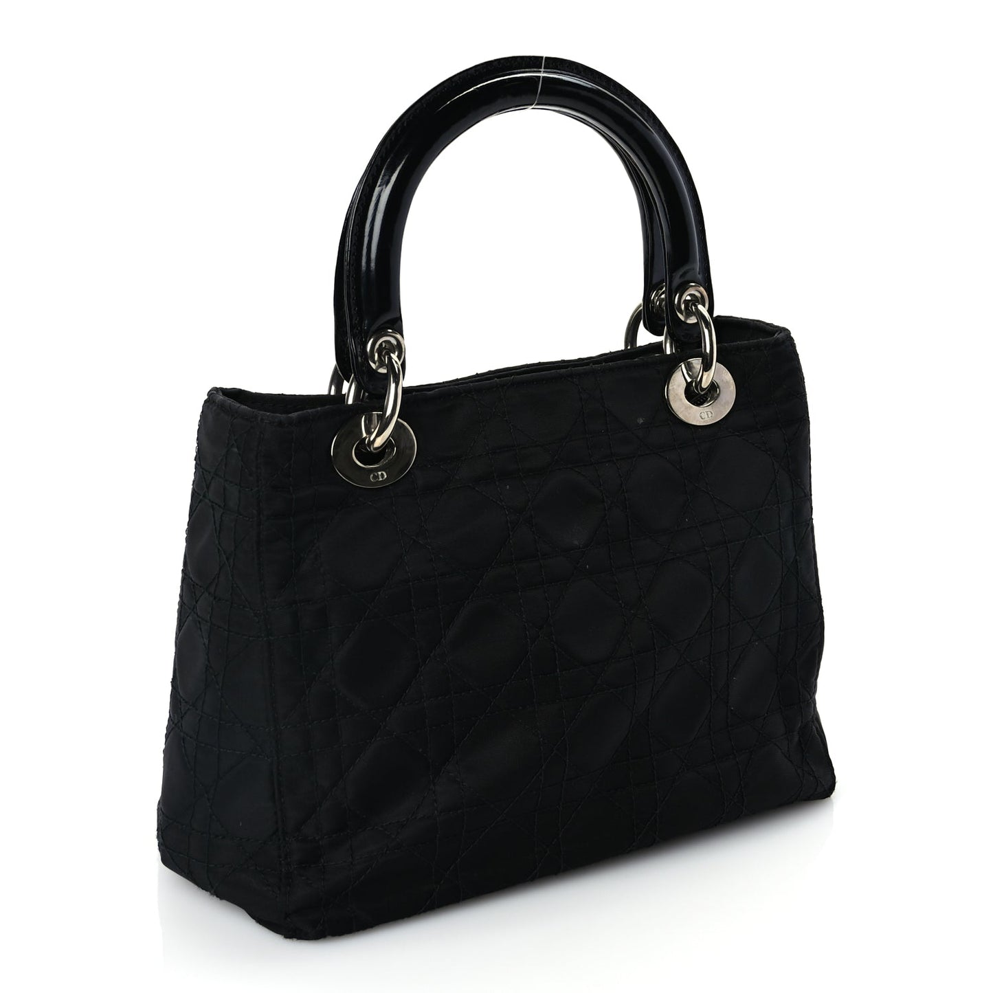 Christian Dior Nylon Cannage Medium Lady Dior Black