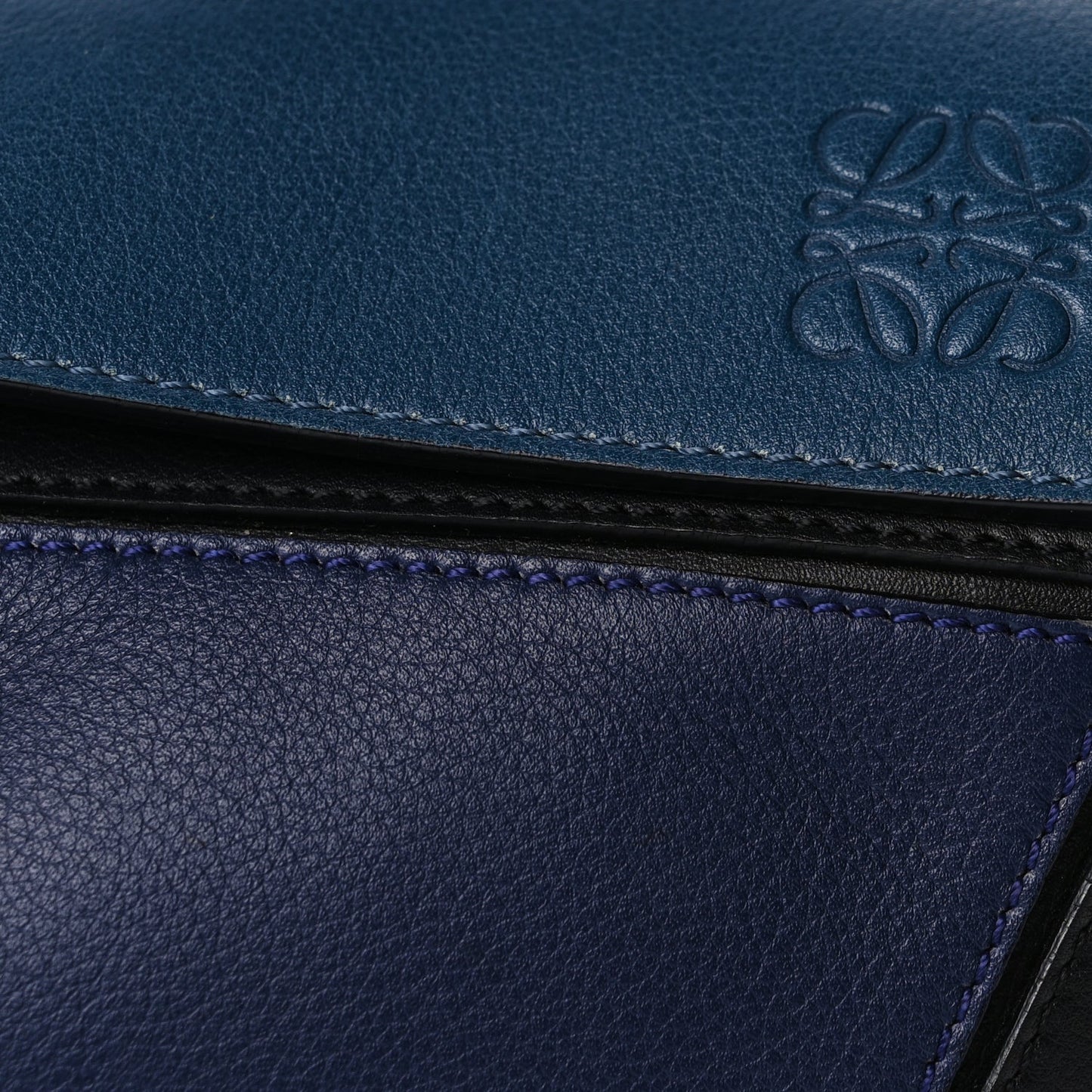 Loewe Calfskin Colorblock Medium Puzzle Bag Blue