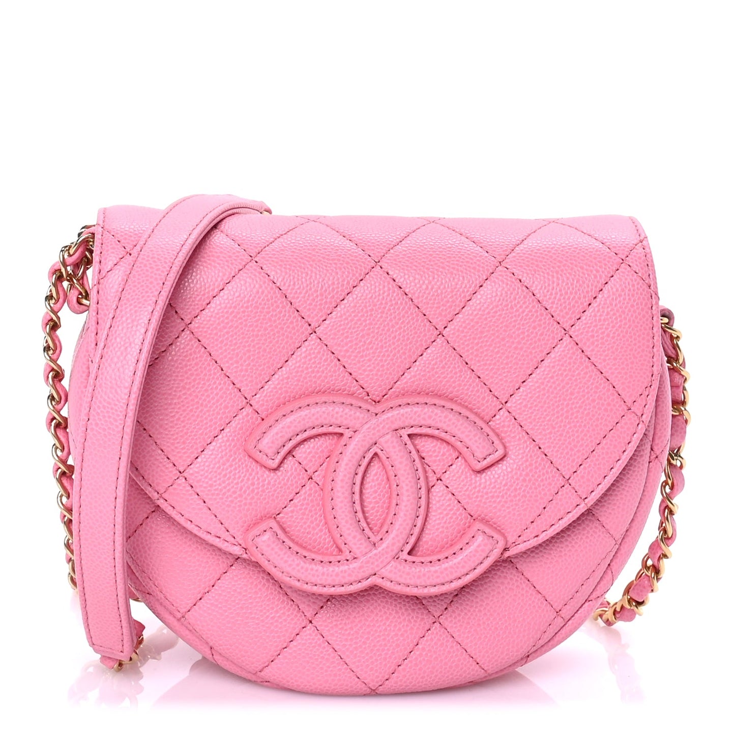 Chanel Caviar Quilted Mini Messenger Flap Pink