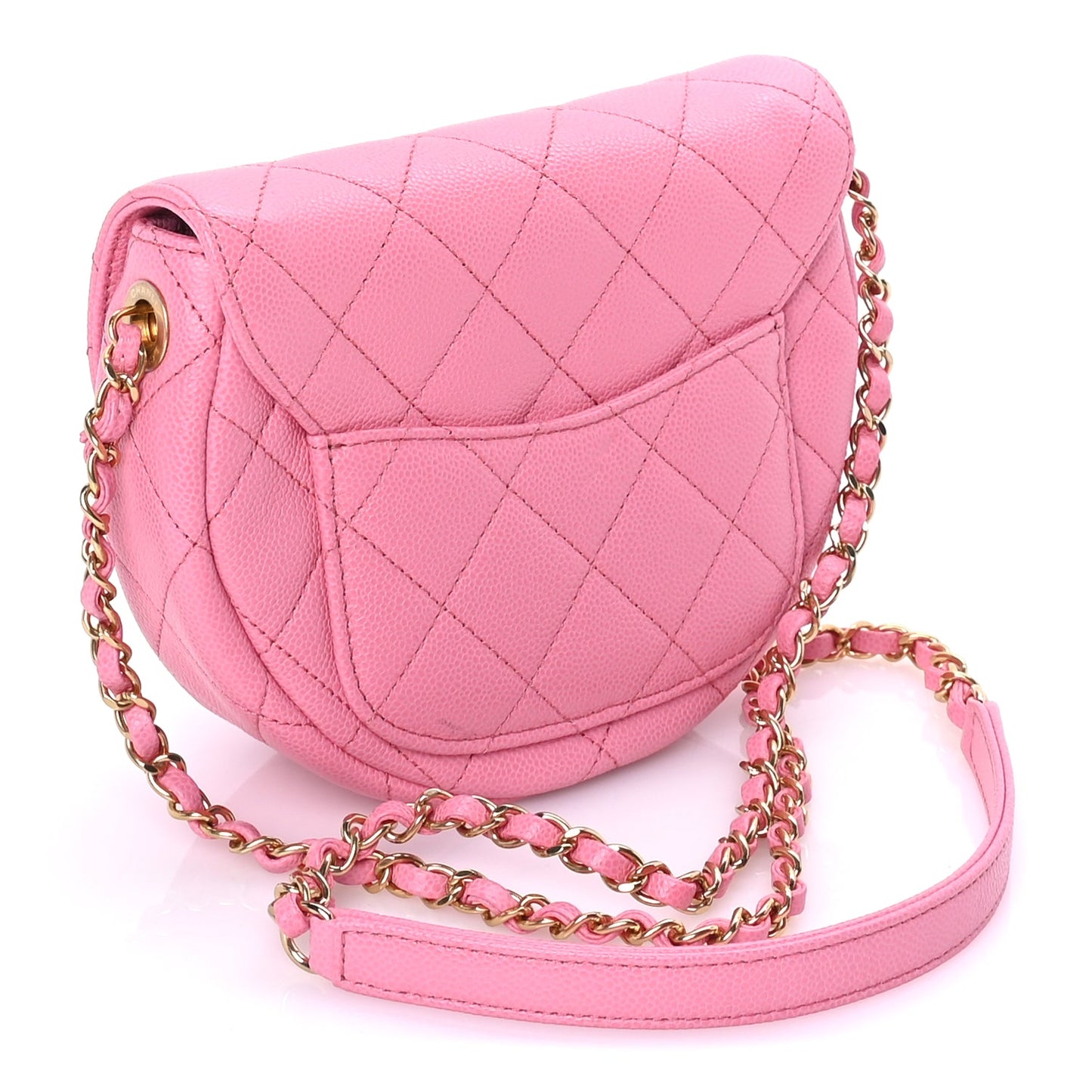Chanel Caviar Quilted Mini Messenger Flap Pink
