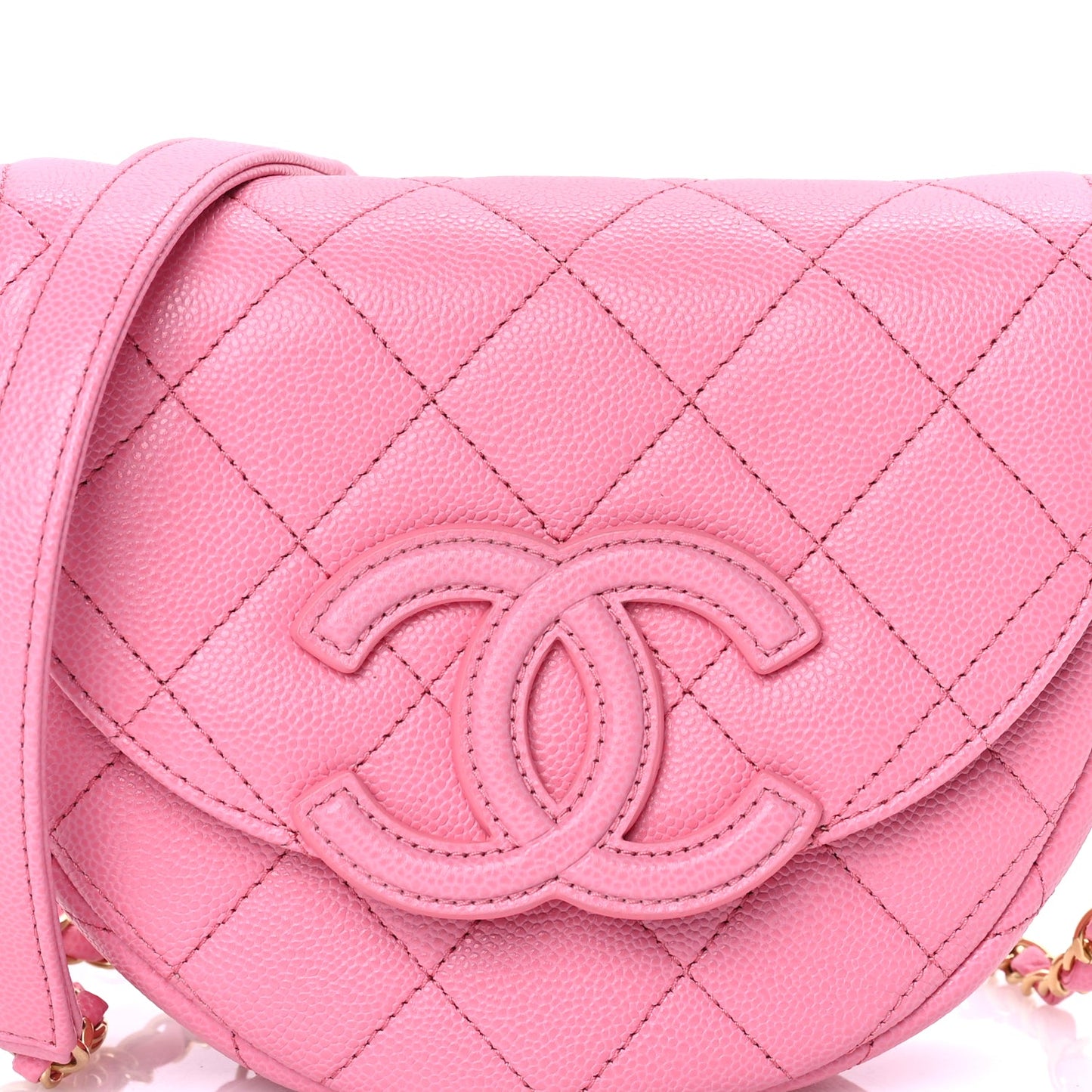 Chanel Caviar Quilted Mini Messenger Flap Pink