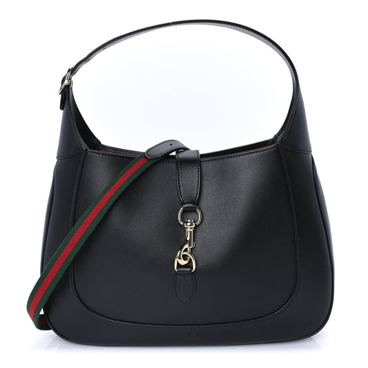 Gucci Boarded Dyana Lux Calfskin Medium Jackie 1961 Hobo  Black