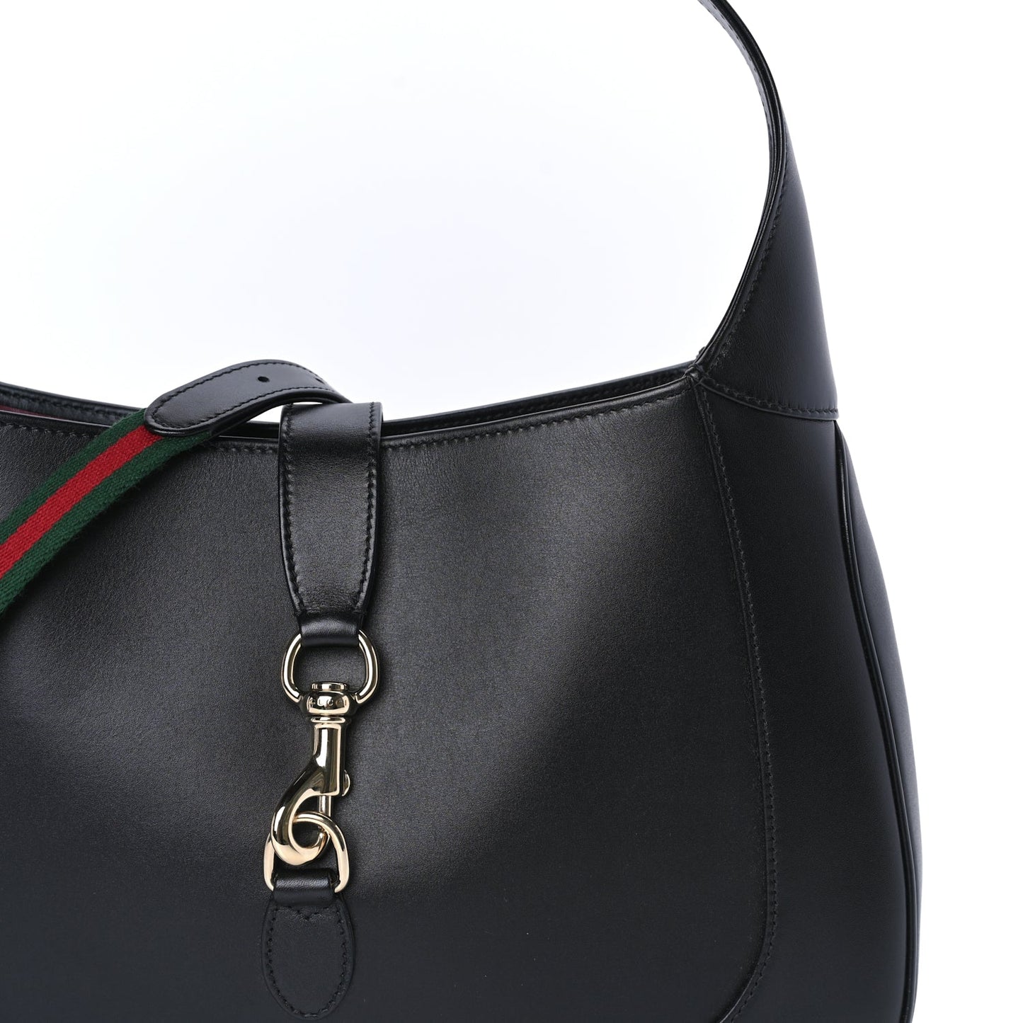 Gucci Boarded Dyana Lux Calfskin Medium Jackie 1961 Hobo  Black
