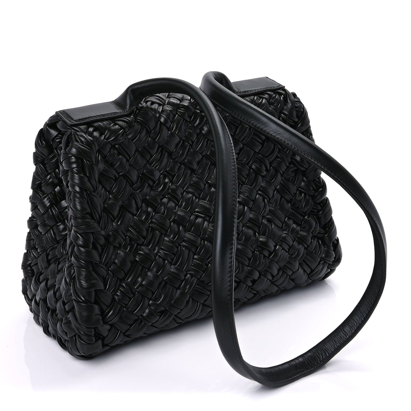 Bottega Veneta Calfskin Intreccio Desiree Shoulder Bag Dark Green