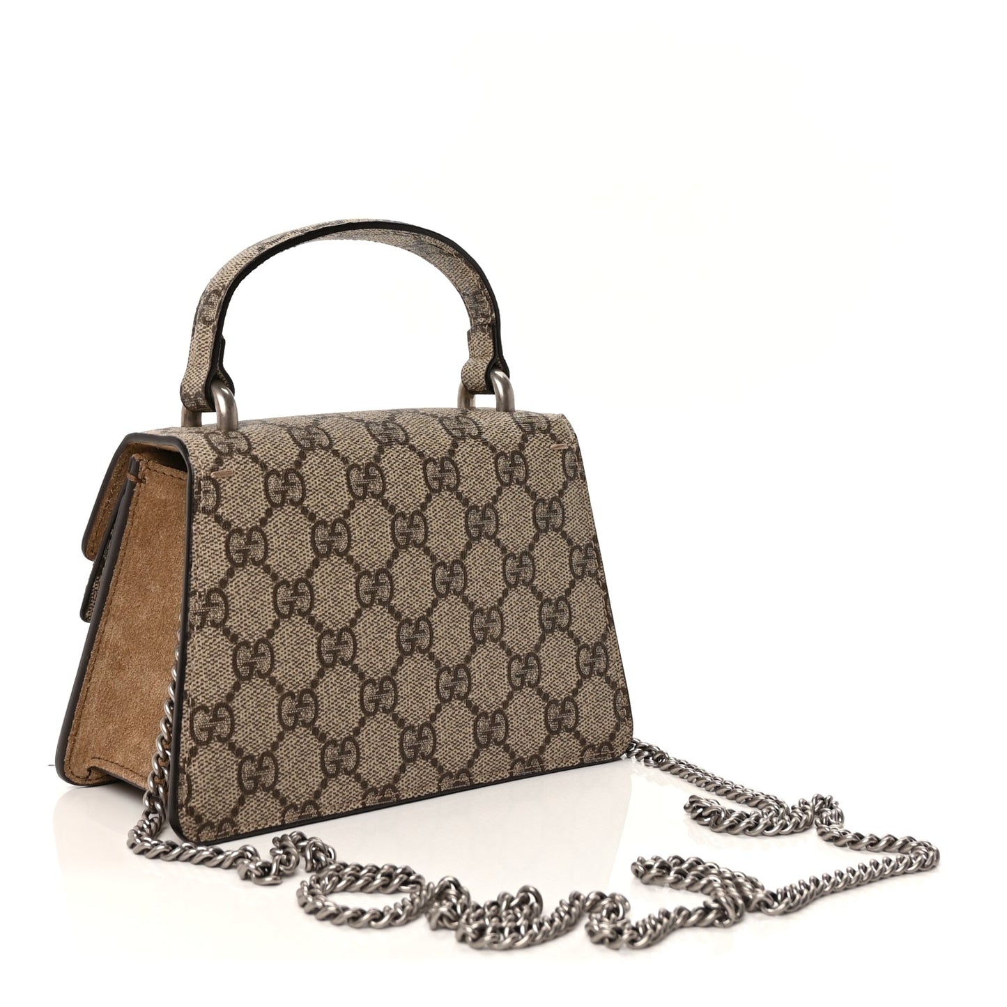 Gucci Supreme Monogram Mini Dionysus Top Handle Bag  Taupe