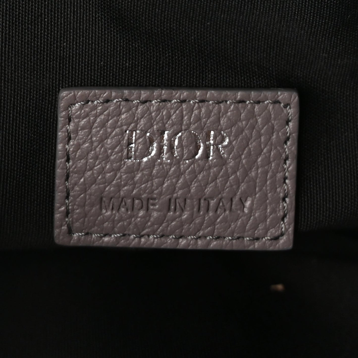 Christian Dior Grained Calfskin Mens Saddle Bag  Grey
