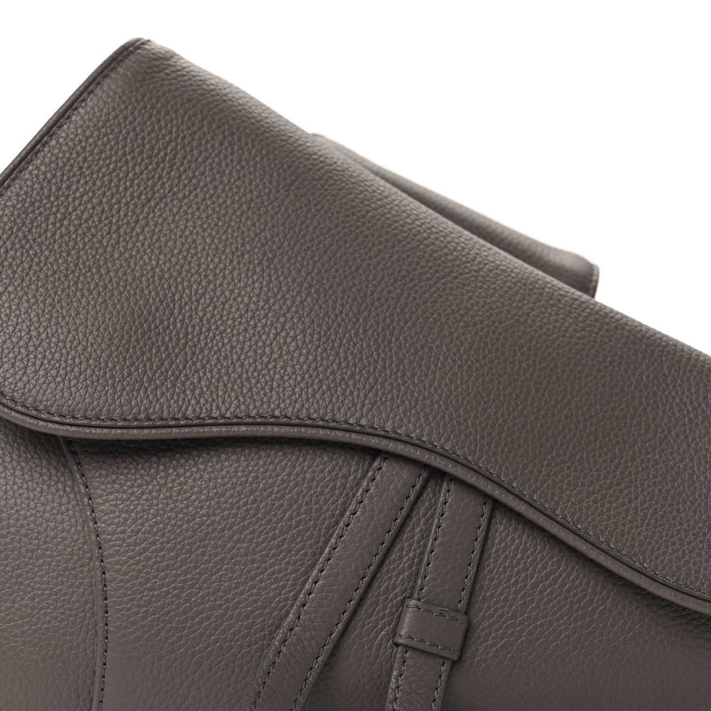 Christian Dior Grained Calfskin Mens Saddle Bag  Grey