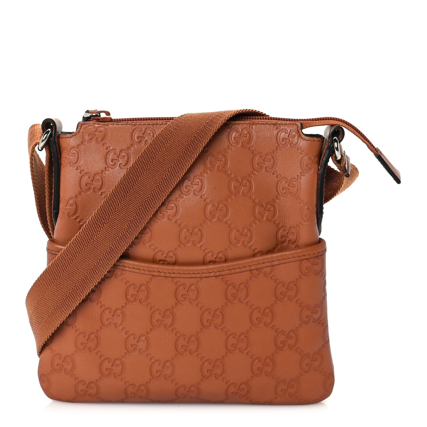Gucci Guccissima Crossbody Messenger Bag Brown