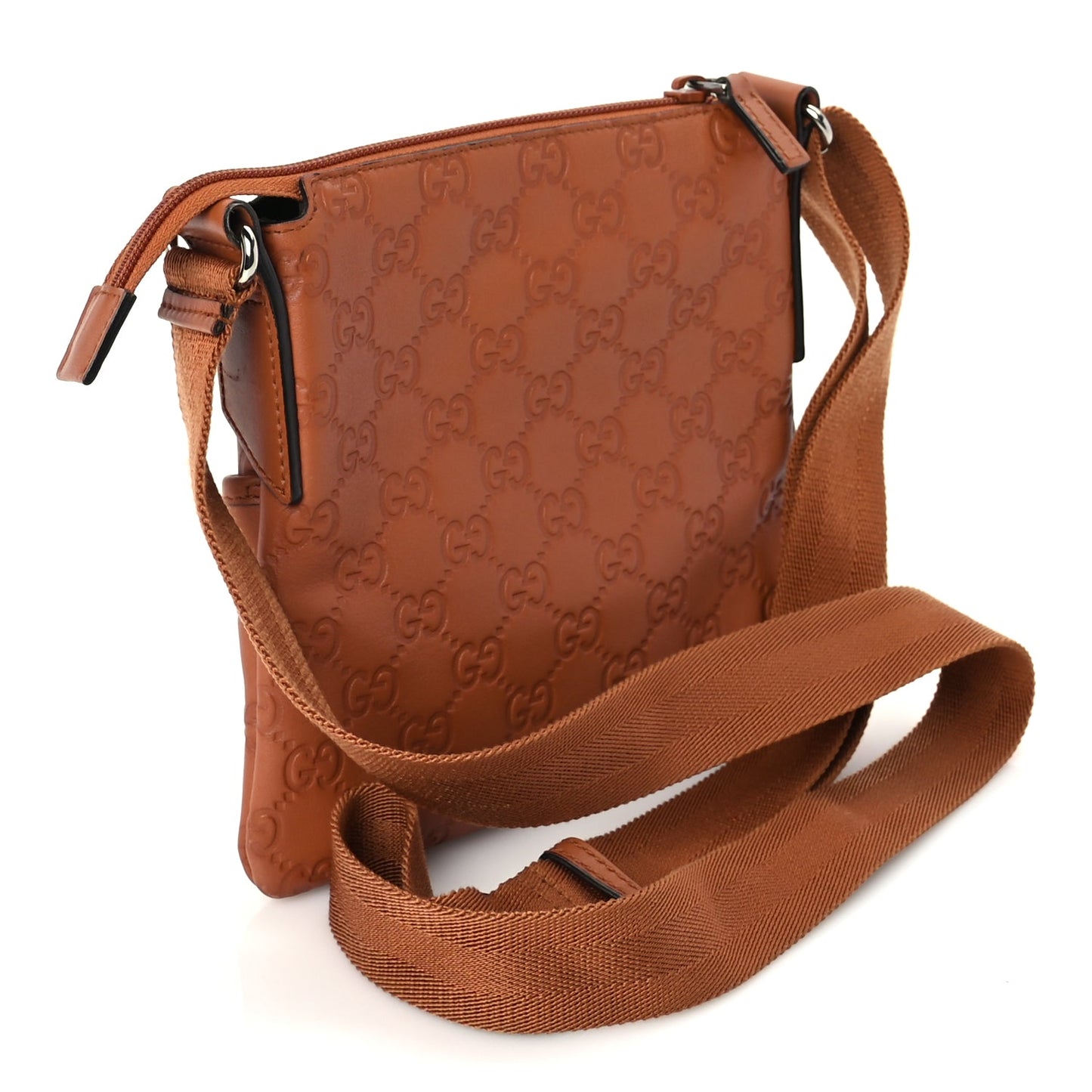 Gucci Guccissima Crossbody Messenger Bag Brown