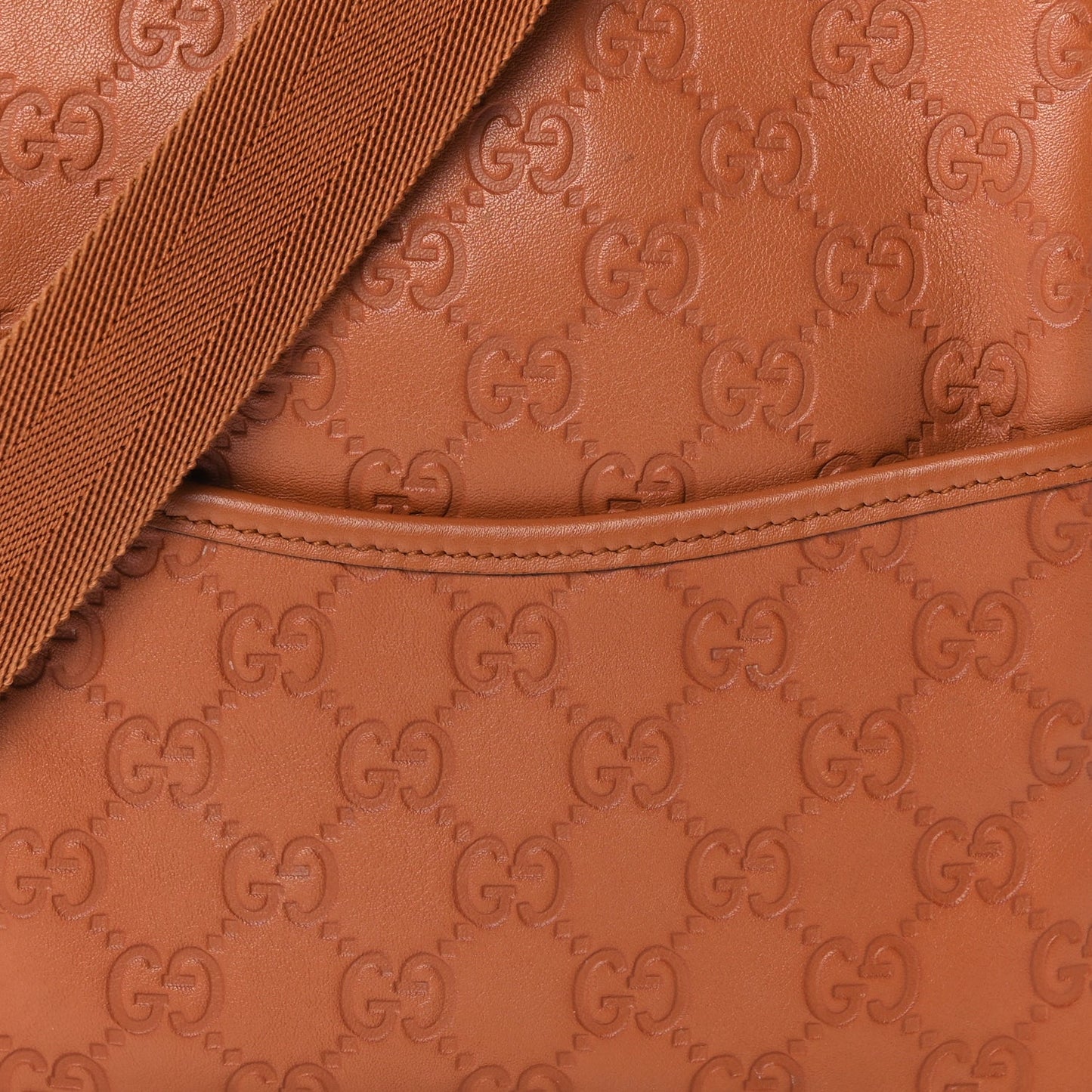 Gucci Guccissima Crossbody Messenger Bag Brown