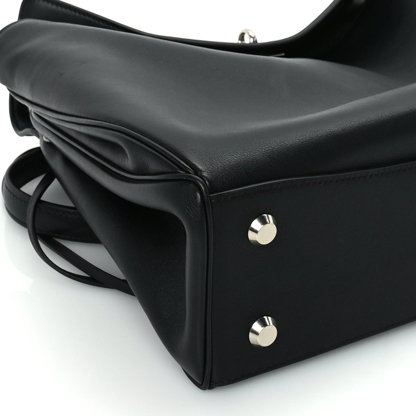 Balenciaga Natural Smooth Calfskin Medium Rodeo Top Handle Handbag Black