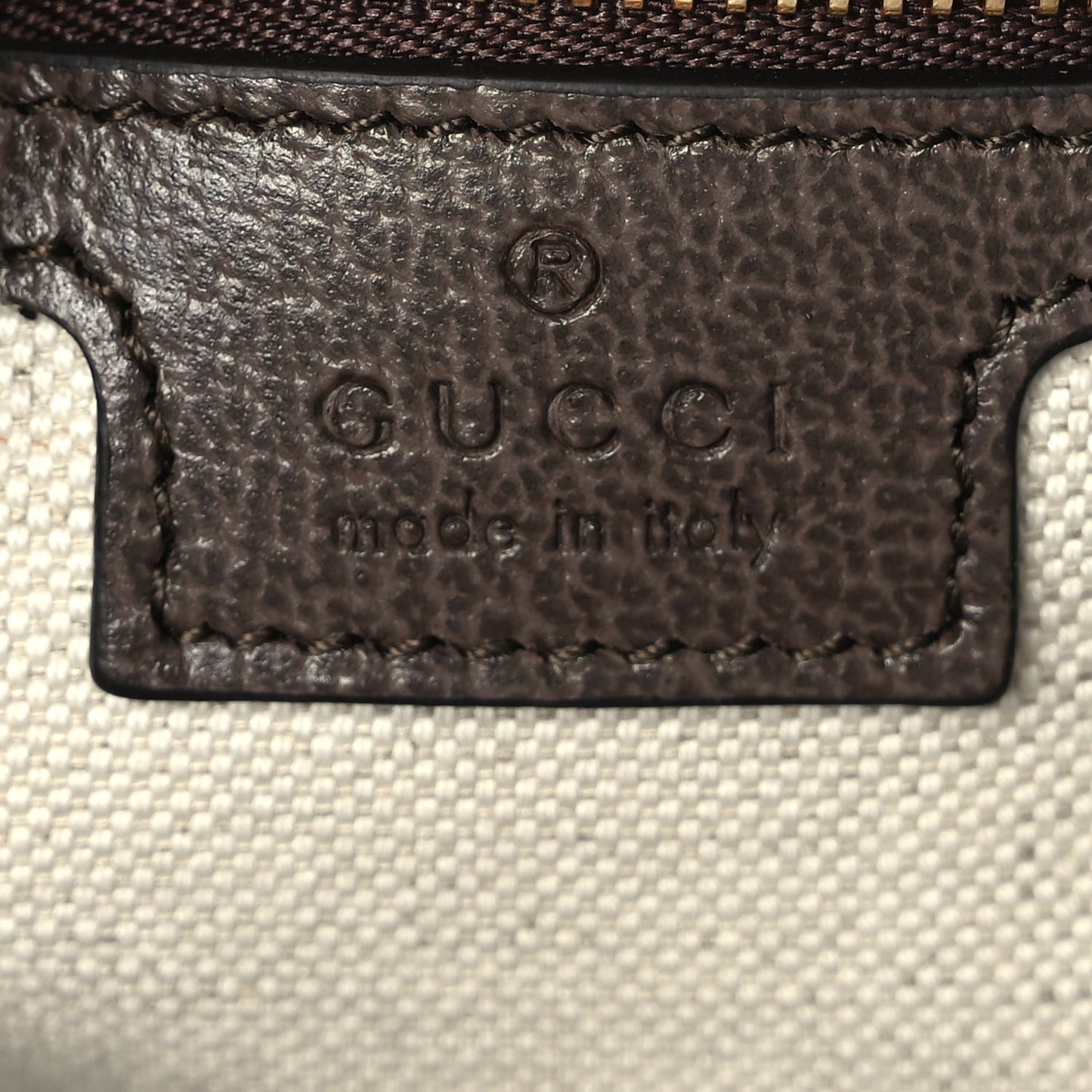 Gucci GG Supreme Monogram Web Medium Ophidia Top Handle Bag Beige Ebony