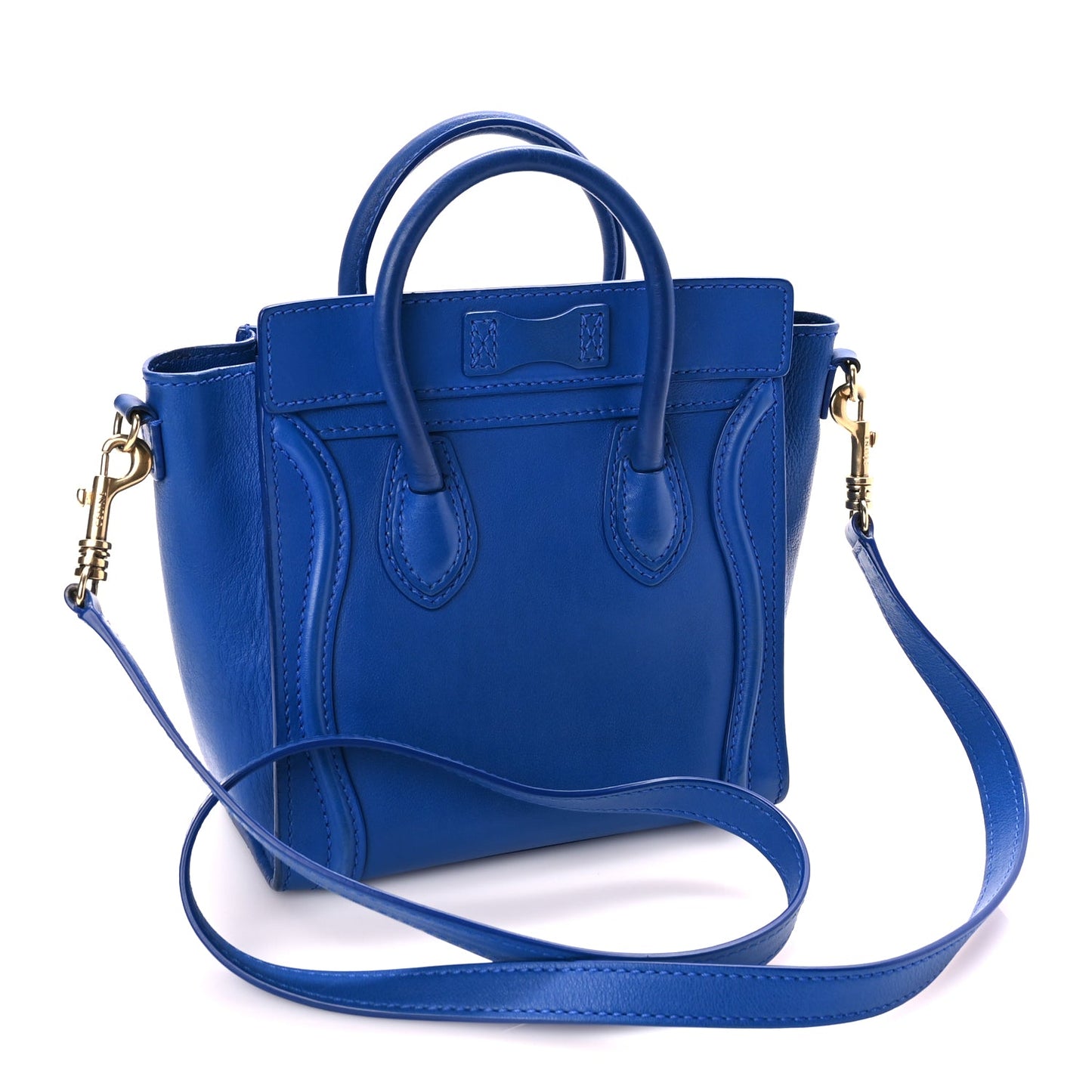 Celine Smooth Calfskin Nano Luggage Royal Blue