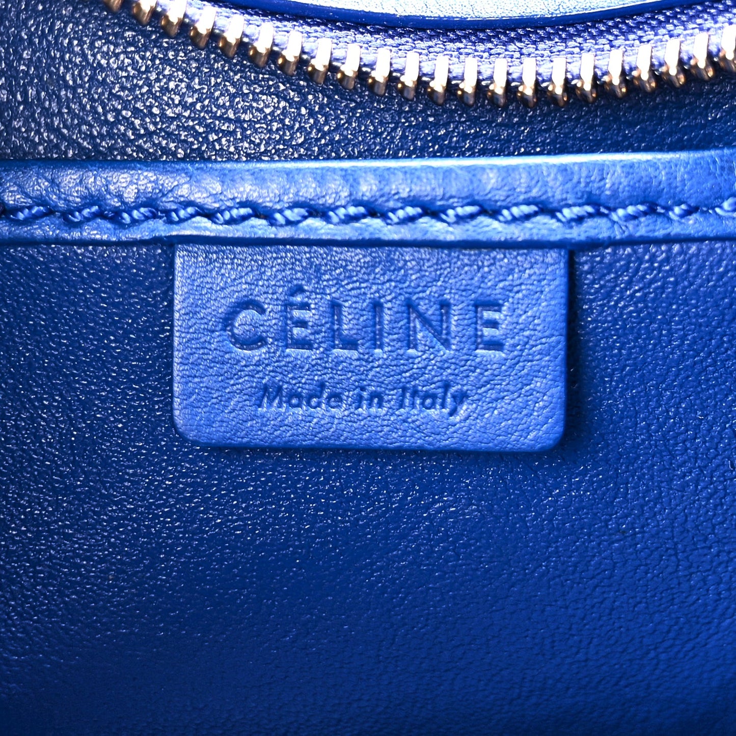 Celine Smooth Calfskin Nano Luggage Royal Blue